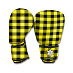 Yellow Buffalo Plaid Print Boxing Gloves