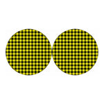 Yellow Buffalo Plaid Print Car Coasters
