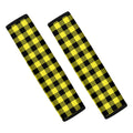 Yellow Buffalo Plaid Print Car Seat Belt Covers