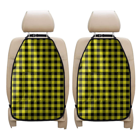 Yellow Buffalo Plaid Print Car Seat Organizers