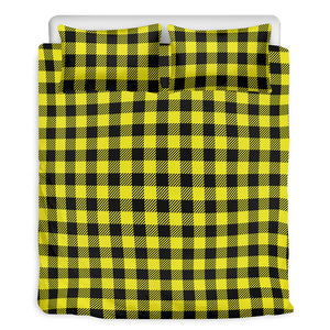 Yellow Buffalo Plaid Print Duvet Cover Bedding Set