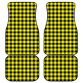 Yellow Buffalo Plaid Print Front and Back Car Floor Mats