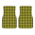 Yellow Buffalo Plaid Print Front Car Floor Mats