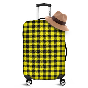 Yellow Buffalo Plaid Print Luggage Cover