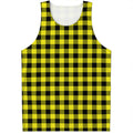Yellow Buffalo Plaid Print Men's Tank Top