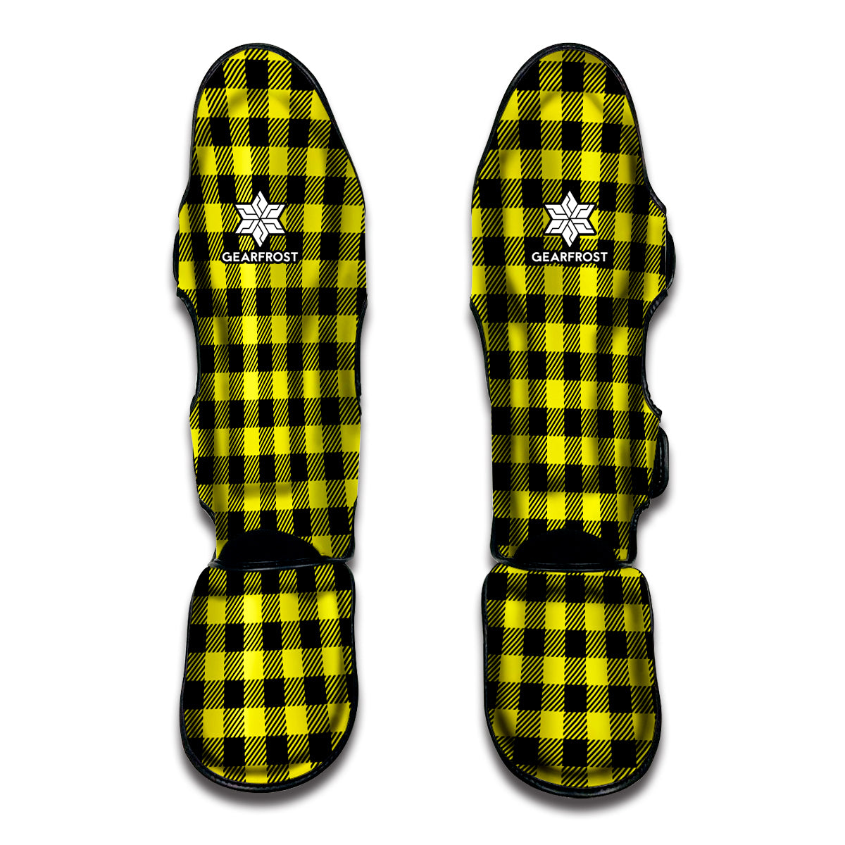 Yellow Buffalo Plaid Print Muay Thai Shin Guard