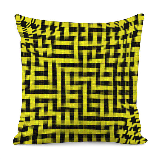 Yellow Buffalo Plaid Print Pillow Cover