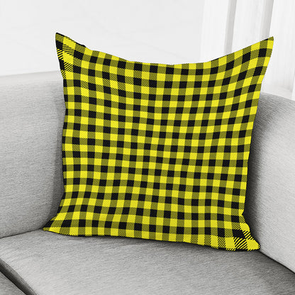 Yellow Buffalo Plaid Print Pillow Cover