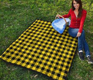 Yellow Buffalo Plaid Print Quilt