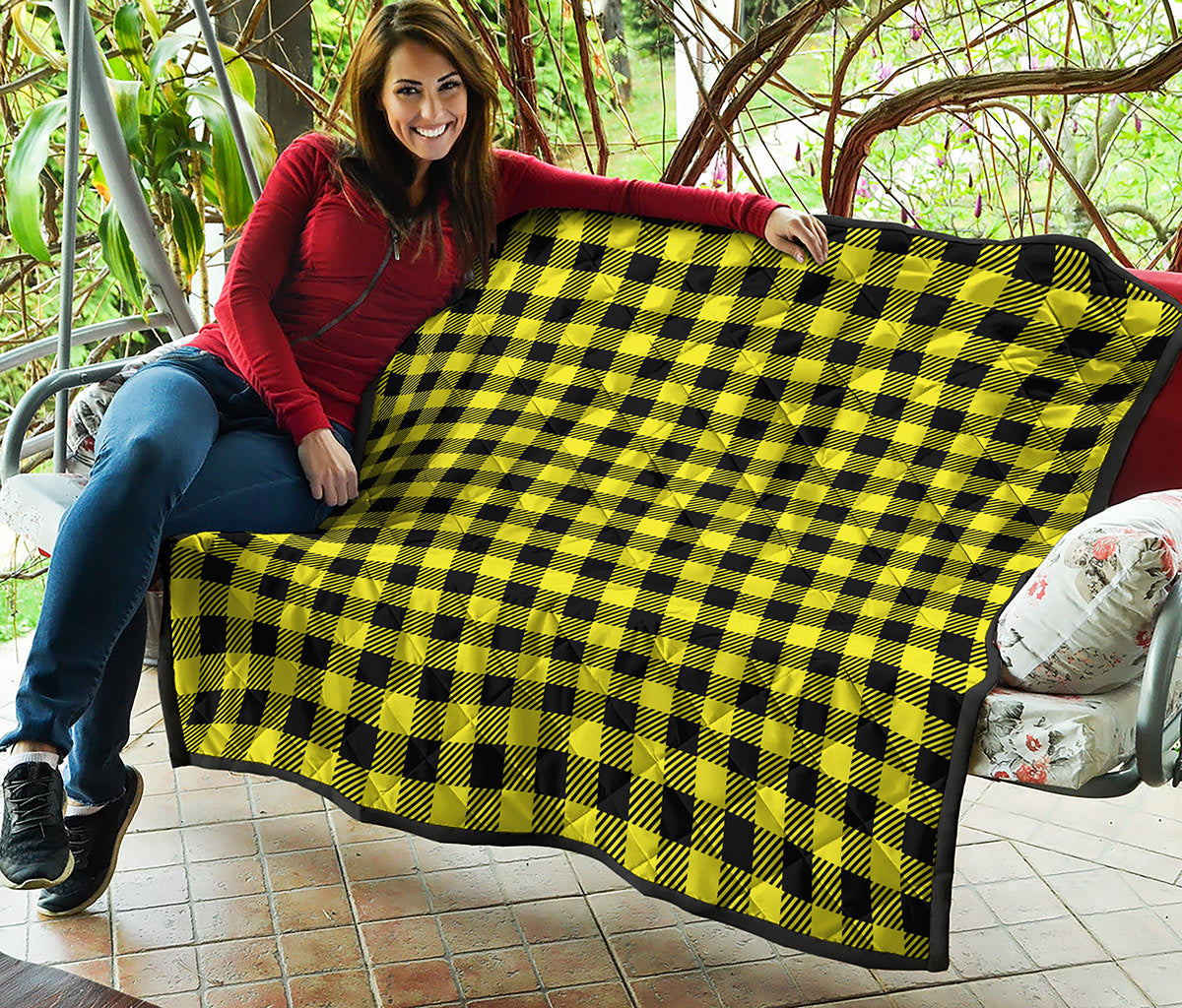 Yellow Buffalo Plaid Print Quilt