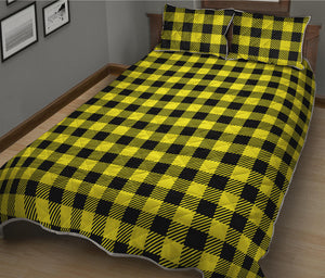 Yellow Buffalo Plaid Print Quilt Bed Set