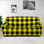 Yellow Buffalo Plaid Print Sofa Cover
