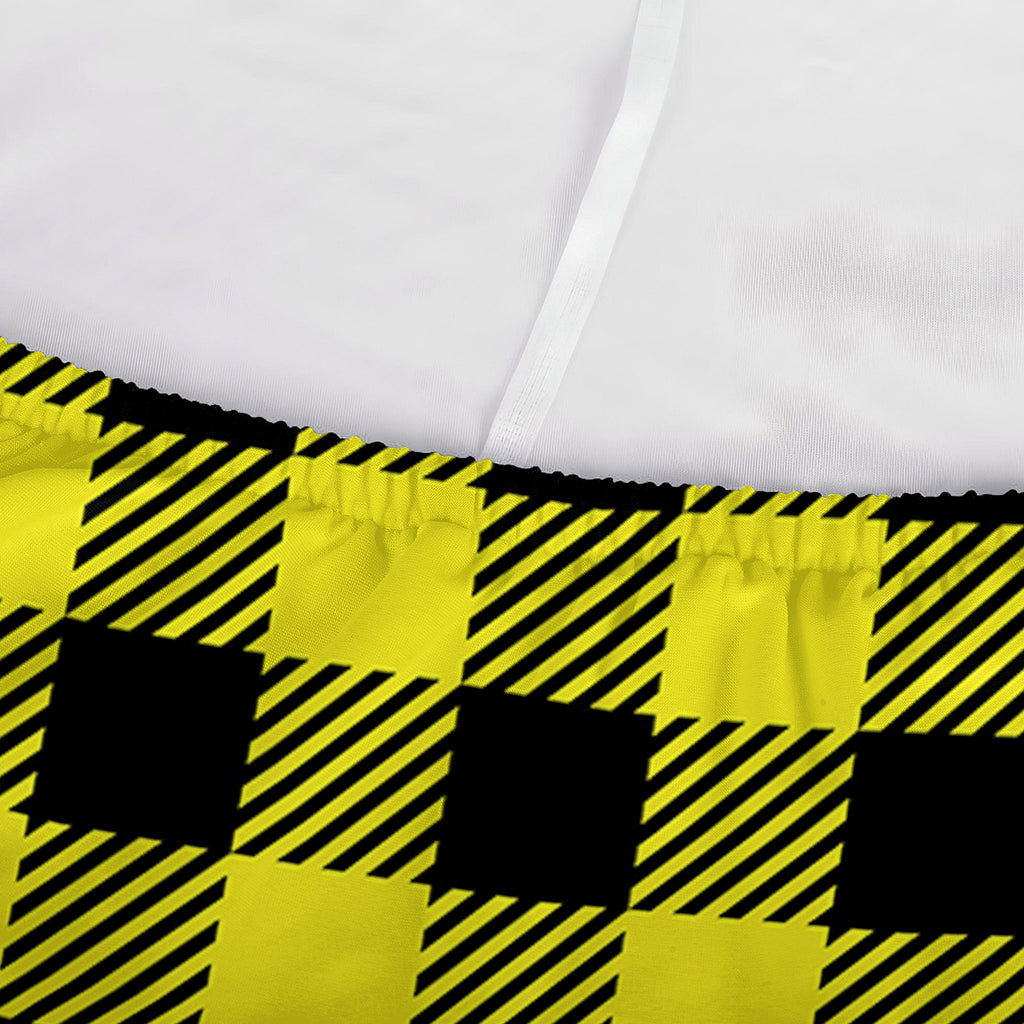 Yellow Buffalo Plaid Print Sofa Cover