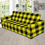 Yellow Buffalo Plaid Print Sofa Slipcover