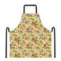 Yellow Camo And Hibiscus Flower Print Apron
