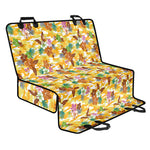 Yellow Camo And Hibiscus Flower Print Pet Car Back Seat Cover