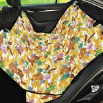Yellow Camo And Hibiscus Flower Print Pet Car Back Seat Cover