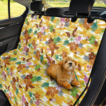 Yellow Camo And Hibiscus Flower Print Pet Car Back Seat Cover