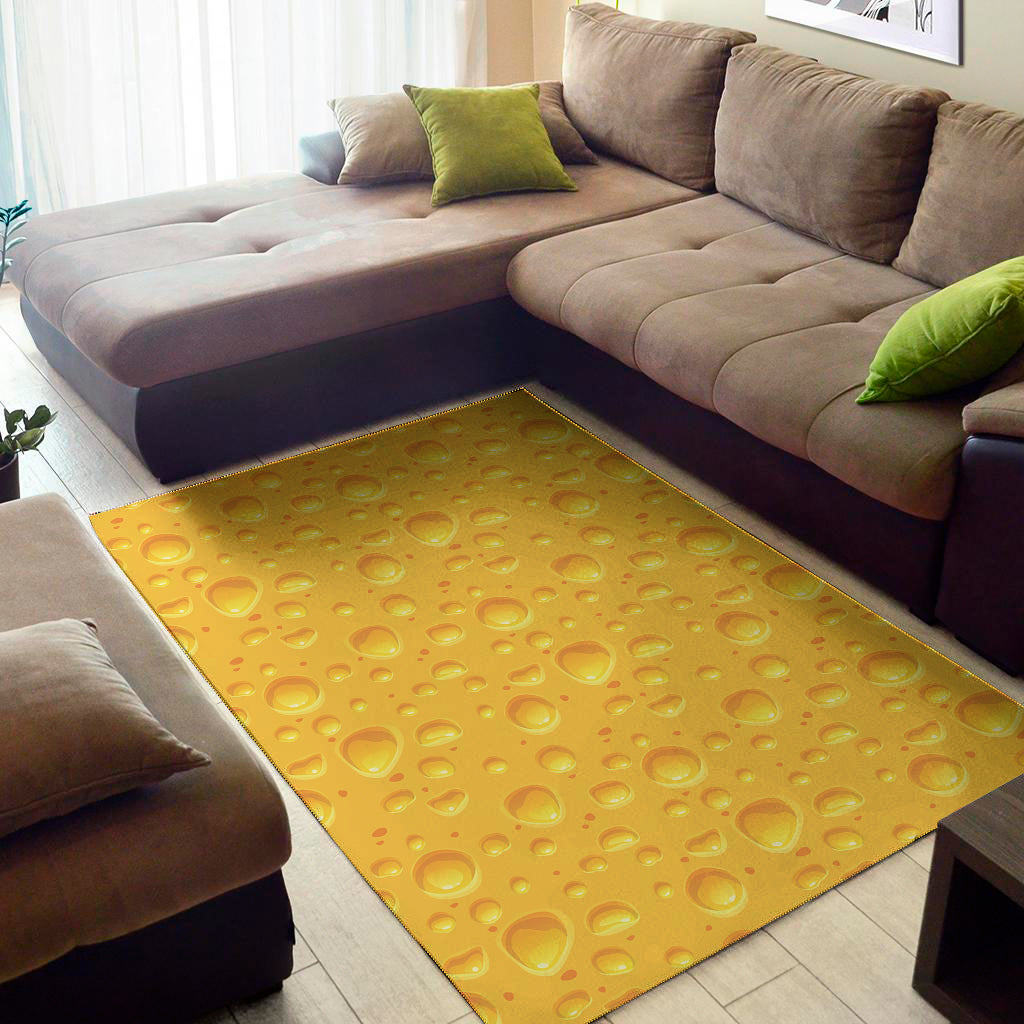 Yellow Cheese Print Area Rug