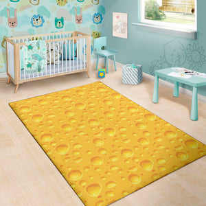 Yellow Cheese Print Area Rug