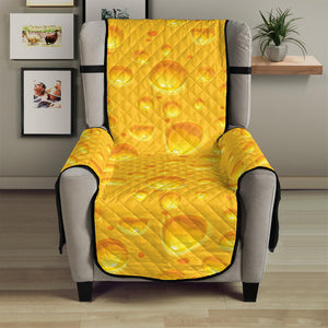 Yellow Cheese Print Armchair Protector