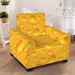 Yellow Cheese Print Armchair Slipcover