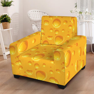 Yellow Cheese Print Armchair Slipcover