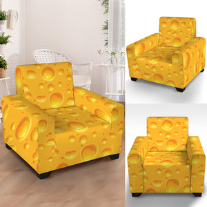 Yellow Cheese Print Armchair Slipcover