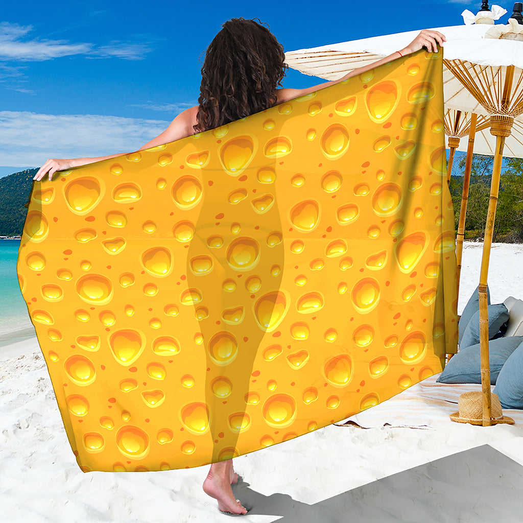 Yellow Cheese Print Beach Sarong Wrap