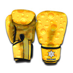 Yellow Cheese Print Boxing Gloves