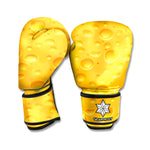 Yellow Cheese Print Boxing Gloves
