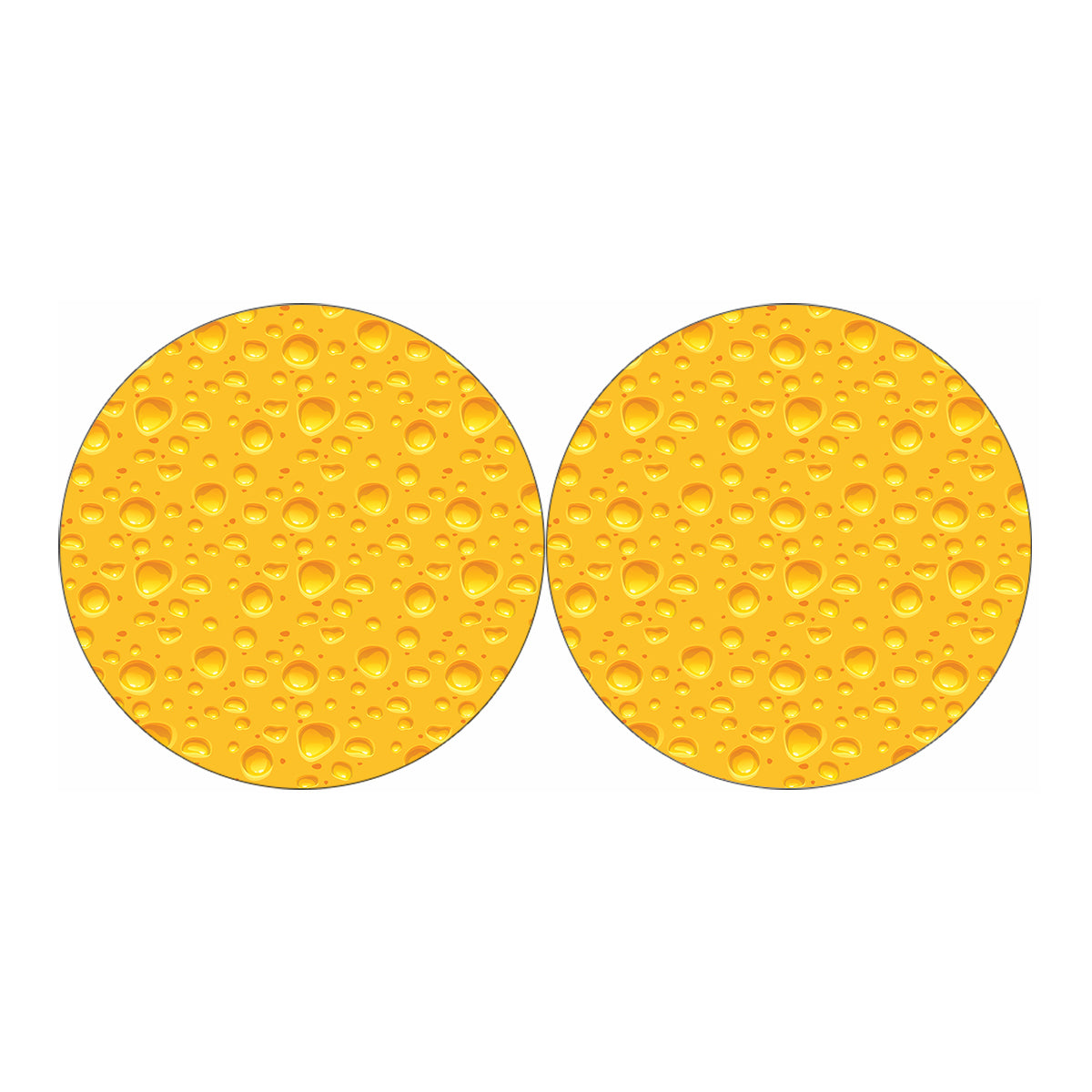 Yellow Cheese Print Car Coasters