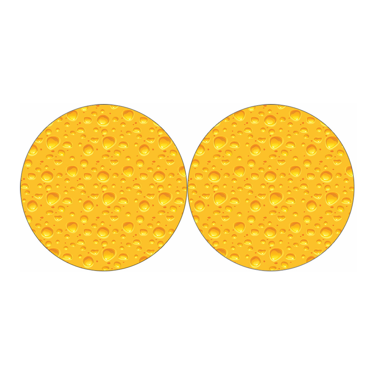 Yellow Cheese Print Car Coasters