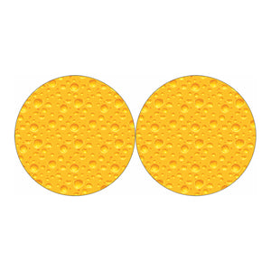 Yellow Cheese Print Car Coasters