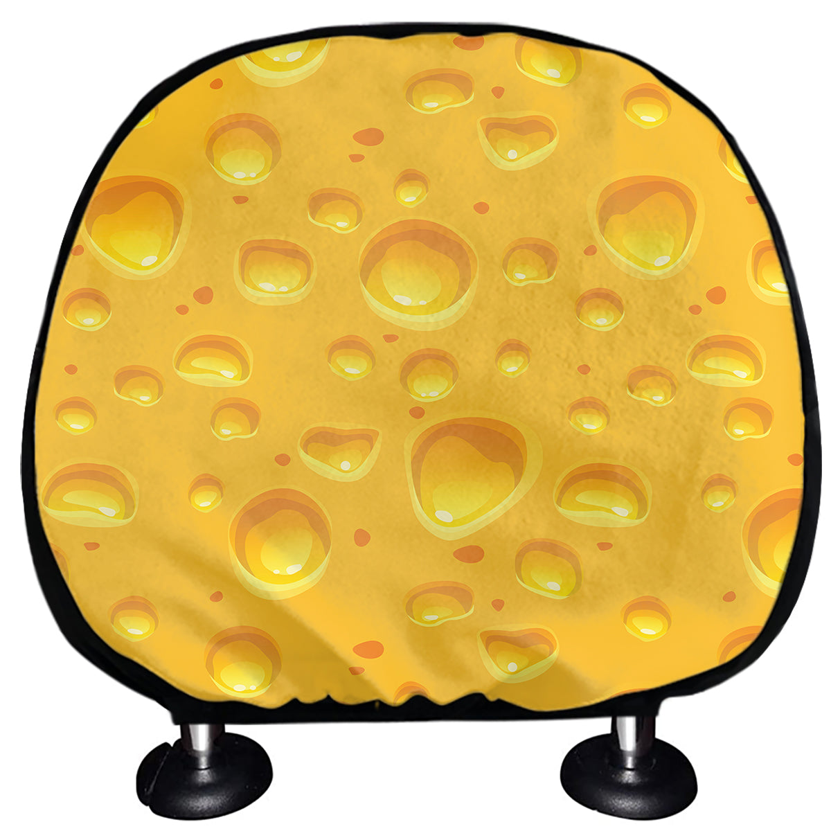 Yellow Cheese Print Car Headrest Covers