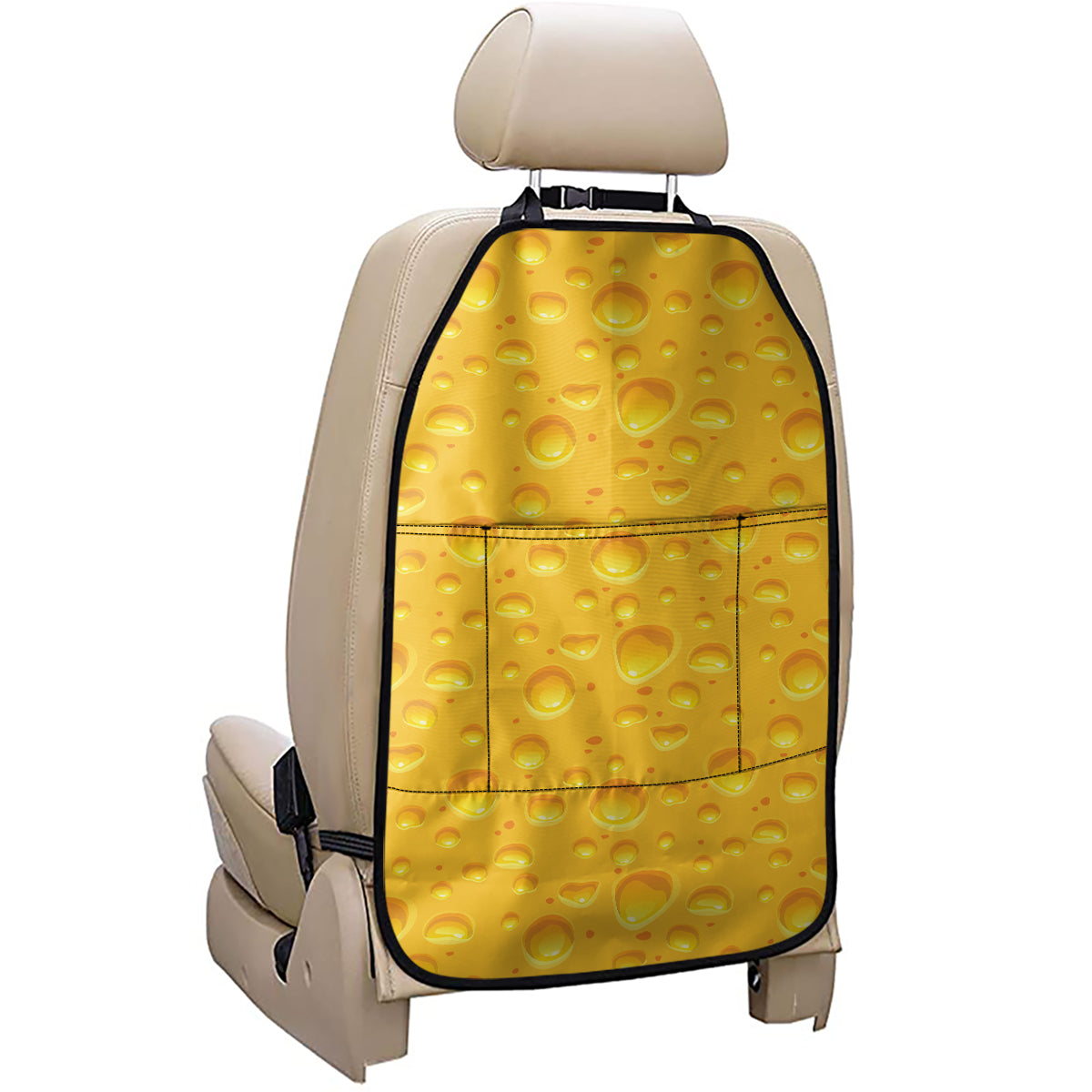 Yellow Cheese Print Car Seat Organizers