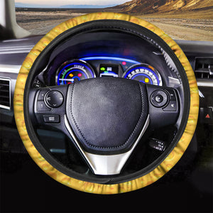 Yellow Cheese Print Car Steering Wheel Cover