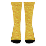 Yellow Cheese Print Crew Socks