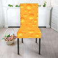 Yellow Cheese Print Dining Chair Slipcover