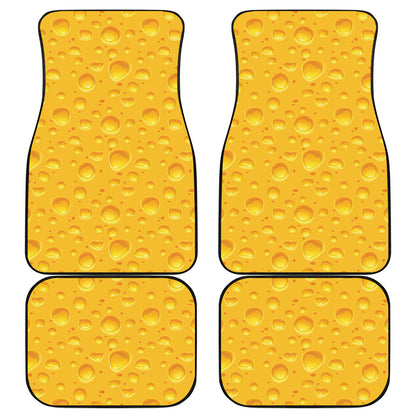 Yellow Cheese Print Front and Back Car Floor Mats