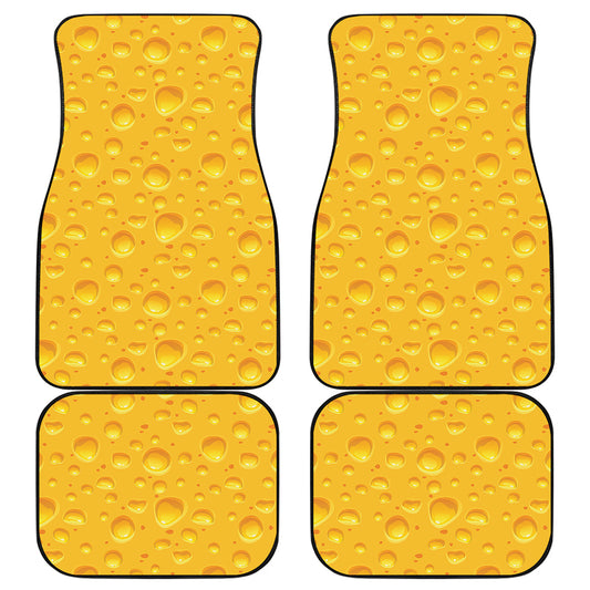 Yellow Cheese Print Front and Back Car Floor Mats