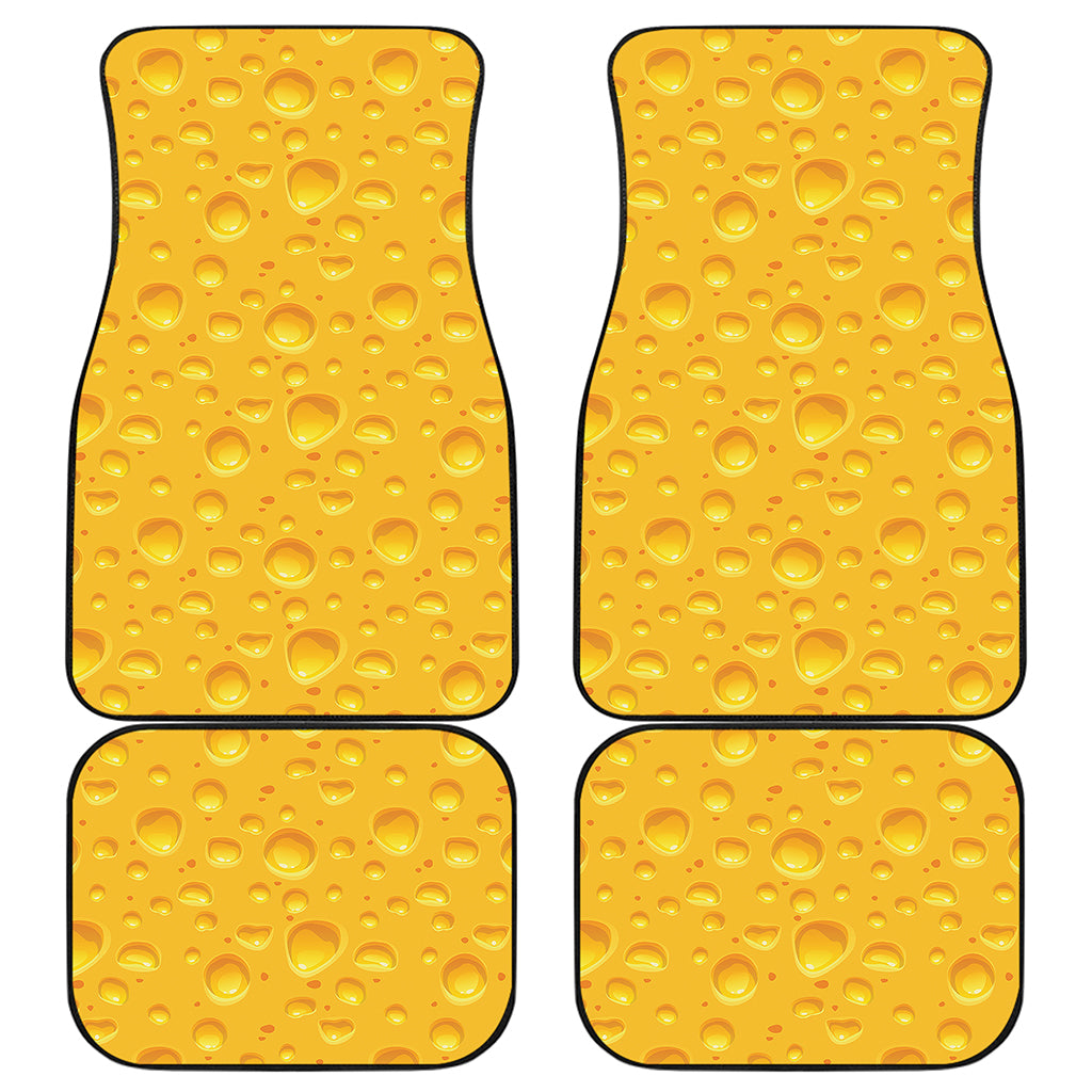 Yellow Cheese Print Front and Back Car Floor Mats