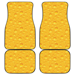 Yellow Cheese Print Front and Back Car Floor Mats