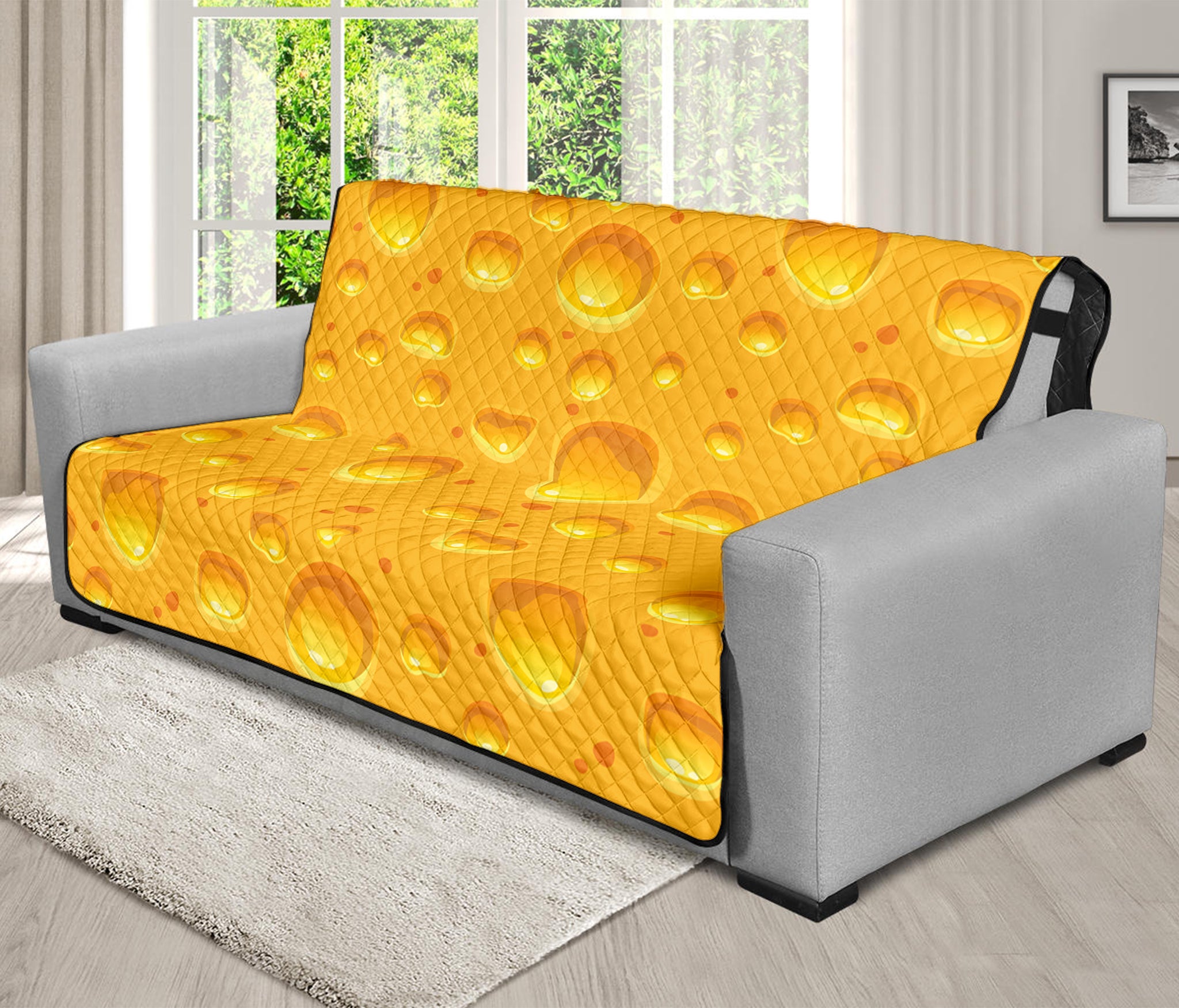 Yellow Cheese Print Futon Protector