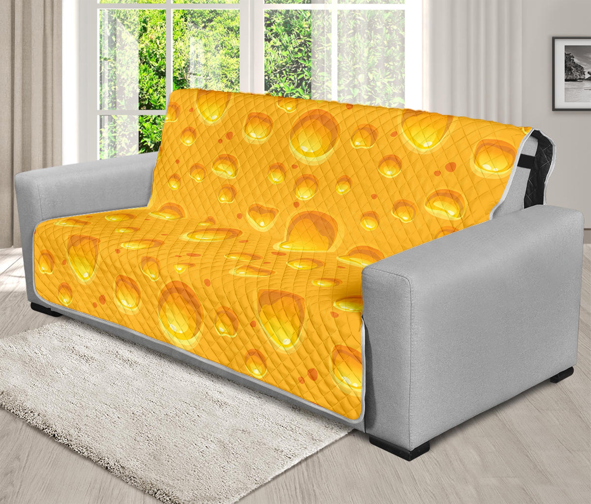 Yellow Cheese Print Futon Protector