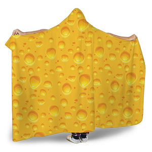 Yellow Cheese Print Hooded Blanket