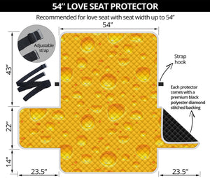 Yellow Cheese Print Loveseat Protector