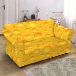 Yellow Cheese Print Loveseat Slipcover