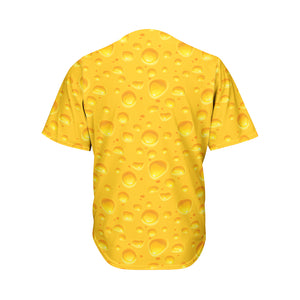 Yellow Cheese Print Men's Baseball Jersey