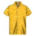 Yellow Cheese Print Men's Short Sleeve Shirt